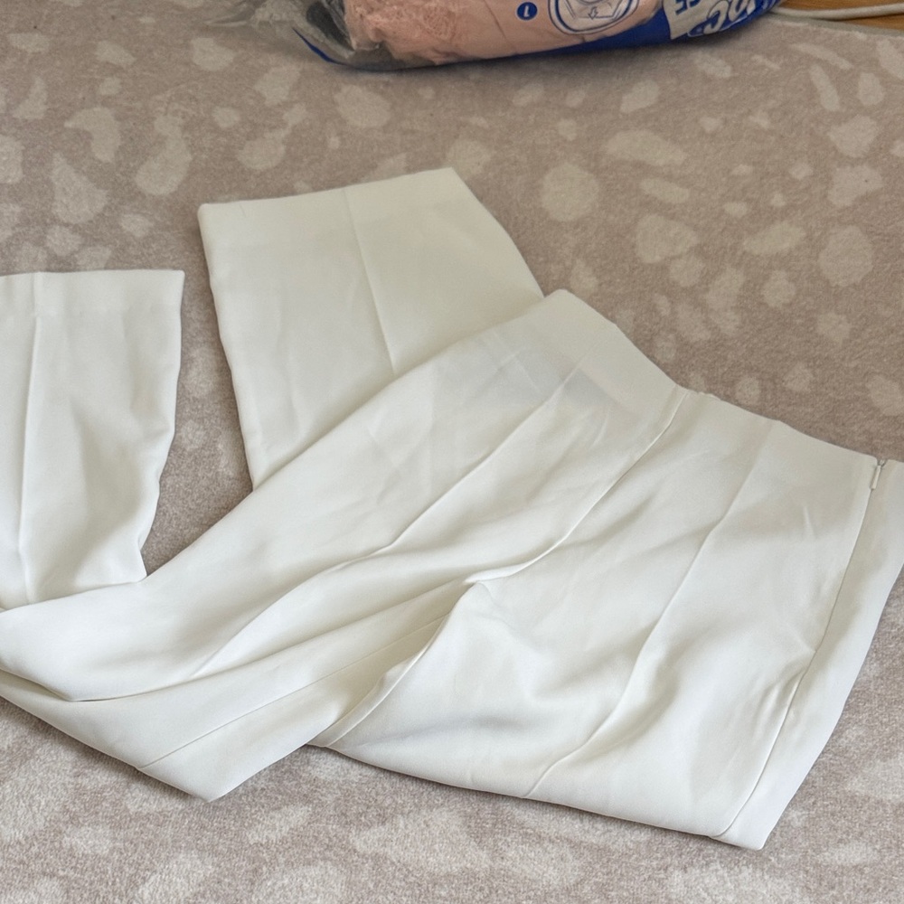 Mango White Wide Leg Women's Pants - tailored to 5’4